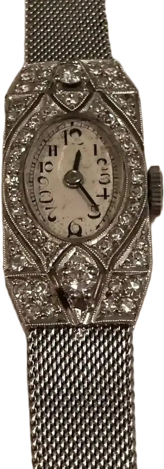 Montre ancienne sertie de diamants style Art déco